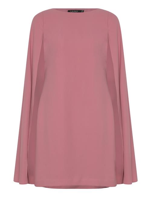 Cape Georgette Cocktail Dress Lauren Ralph Lauren Pink
