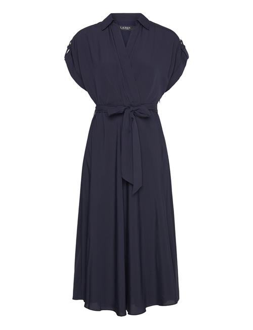 Belted Crepe Dress Lauren Ralph Lauren Navy