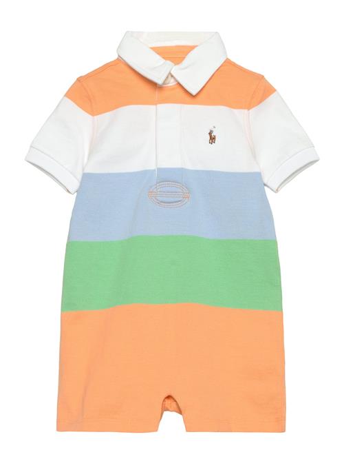 Striped Cotton Jersey Rugby Shortall Ralph Lauren Baby Orange