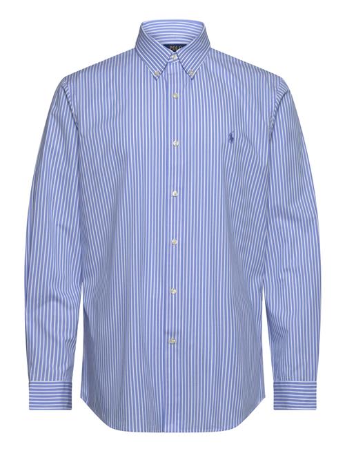 Custom Fit Striped Stretch Poplin Shirt Polo Ralph Lauren Blue