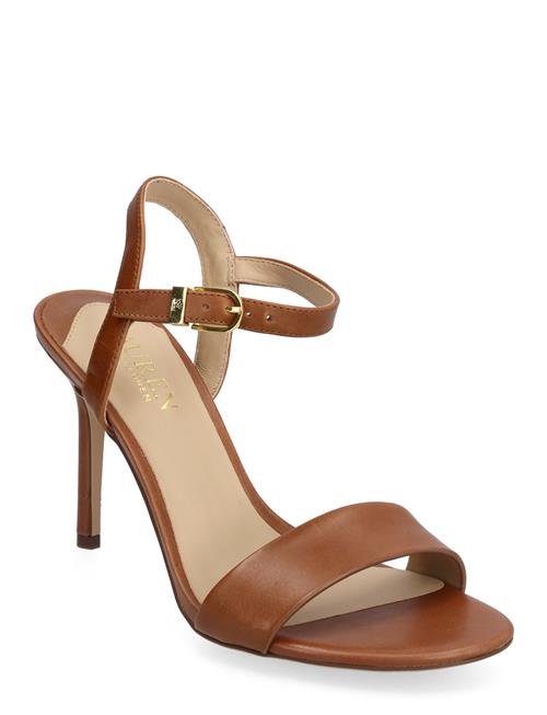 Gwen Burnished Leather Sandal Lauren Ralph Lauren Brown