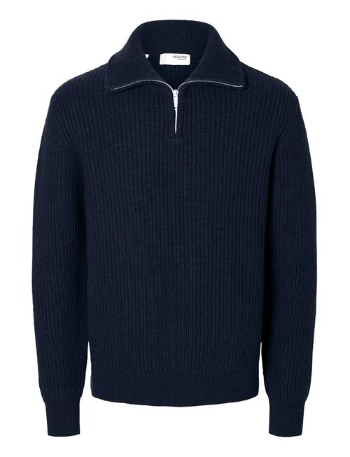 Slhland Ls Knit Half Zip Selected Navy