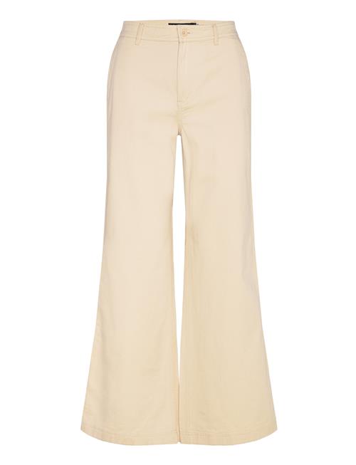 Cotton Twill Wide-Leg Pant Lauren Ralph Lauren Beige