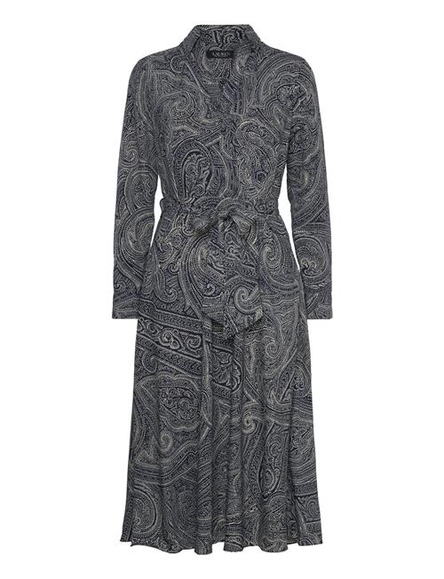 Paisley Crepe Midi Dress Lauren Ralph Lauren Navy