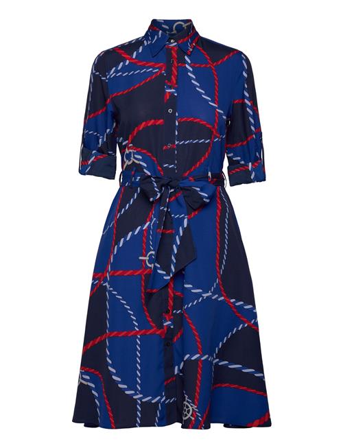 Rope-Print Crepe Shirtdress Lauren Ralph Lauren Patterned
