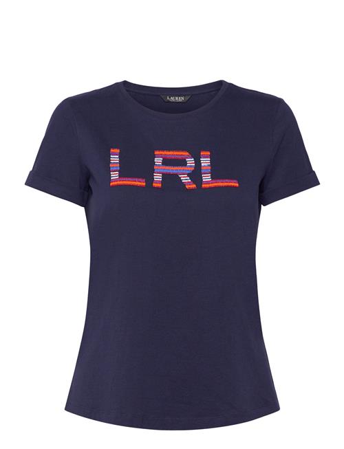 Beaded-Logo Cotton Jersey Tee Lauren Ralph Lauren Navy