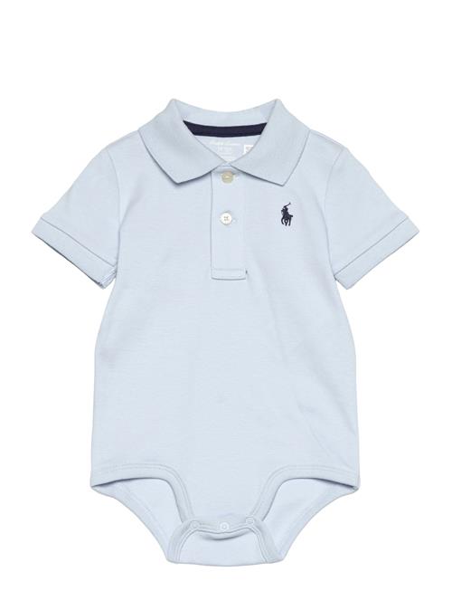 Cotton Interlock Polo Bodysuit Ralph Lauren Baby Blue