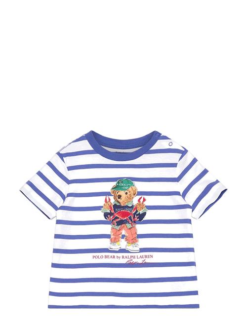 Polo Bear Striped Cotton Jersey Tee Ralph Lauren Baby Blue