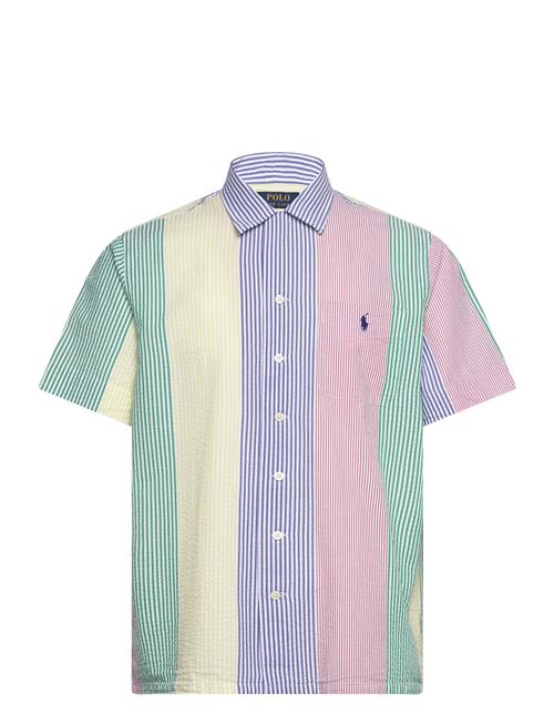 Classic Striped Seersucker Camp Shirt Polo Ralph Lauren Blue