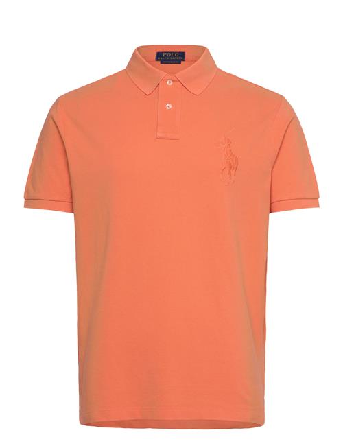 Custom Slim Fit Big Pony Mesh Polo Shirt Polo Ralph Lauren Orange