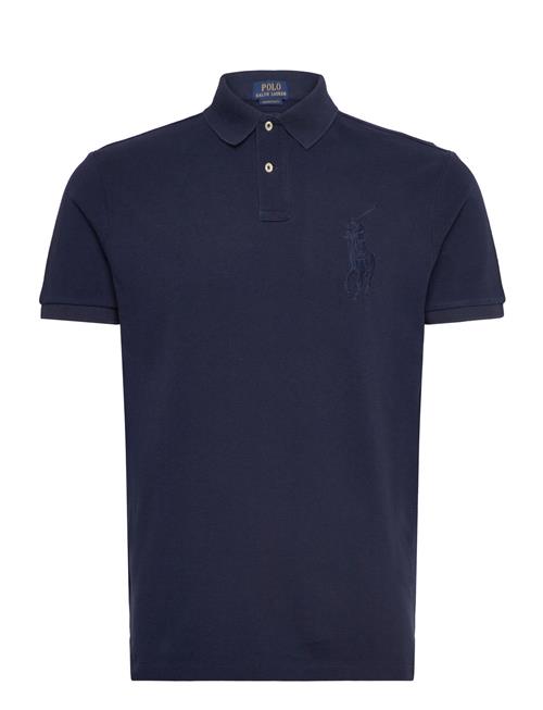 Custom Slim Fit Big Pony Mesh Polo Shirt Polo Ralph Lauren Navy