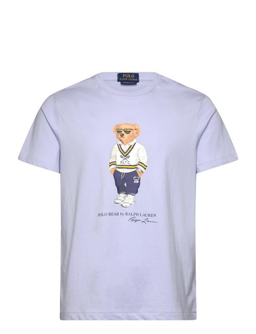 Custom Slim Fit Polo Bear Jersey T-Shirt Polo Ralph Lauren Blue