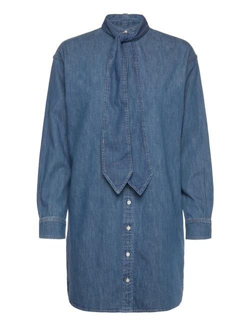 Denim Tie-Neck Shirtdress Lauren Ralph Lauren Blue