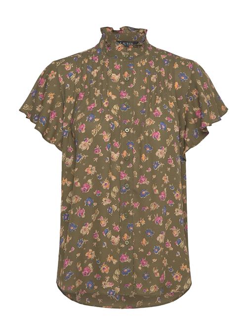 Floral Georgette Flutter-Sleeve Shirt Lauren Ralph Lauren Green