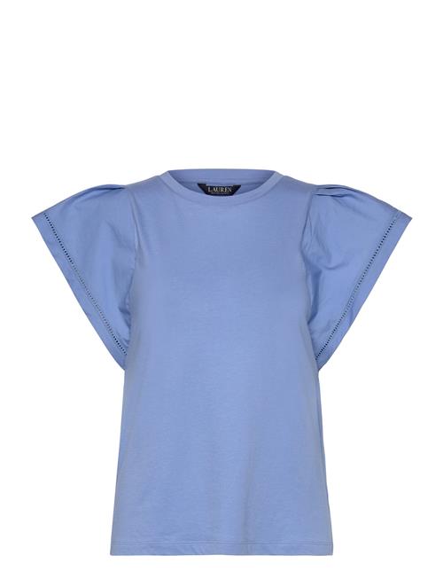 Jersey Flutter-Sleeve Tee Lauren Ralph Lauren Blue