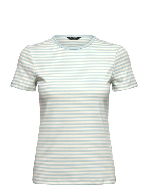 Striped Stretch Cotton Crewneck Tee Lauren Ralph Lauren Blue