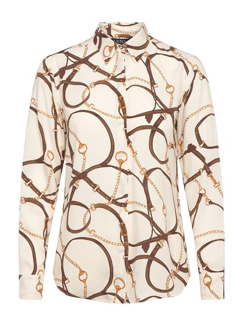 Classic Fit Belting-Print Crepe Shirt Lauren Ralph Lauren Cream