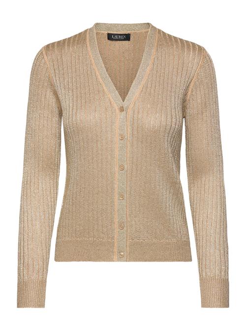 Metallic Linen-Blend Rib-Knit Cardigan Lauren Ralph Lauren Beige