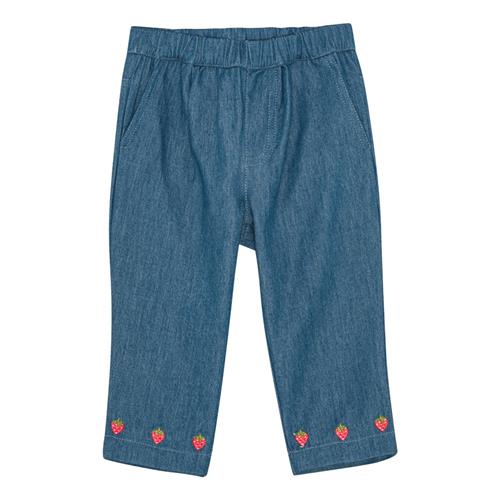 Flöss Vilma Bukser Mid Blue Strawberry  Mid Blue Strawberry-110 cm  Blå  110 cm  kvinde