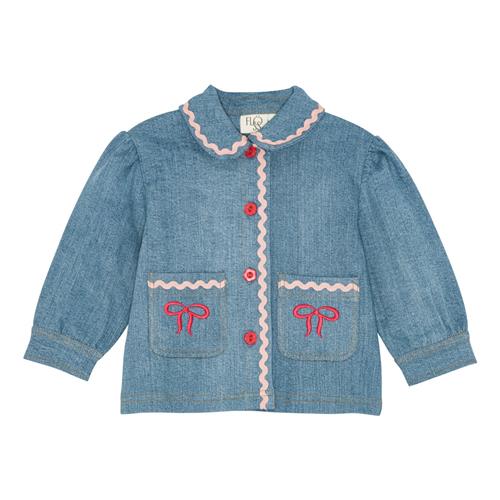 Flöss Hazel Overshirt Mid Blue Rinse  Mid Blue Rinse-128 cm  Blå  128 cm  kvinde