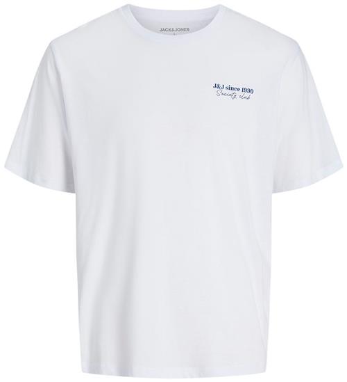 Jack & Jones T-shirt - JjNinety - Hvid m. Blå