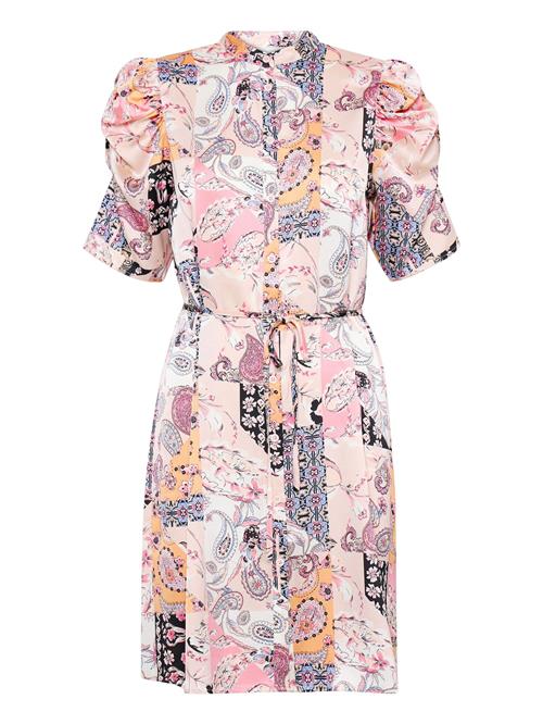 ICHI Blusekjole  blå / mørkegul / pink