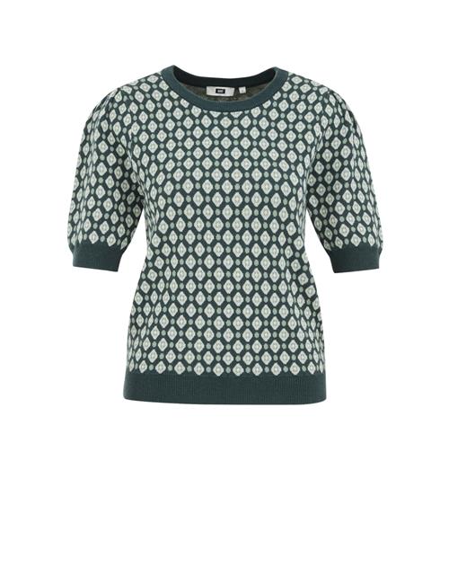 WE Fashion Pullover  grå / mørkegrøn / hvid