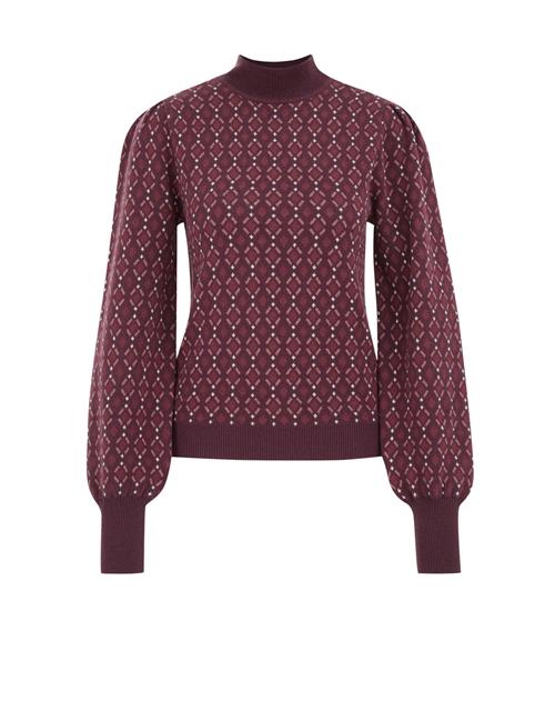 WE Fashion Pullover  pastelrød / mørkerød / hvid