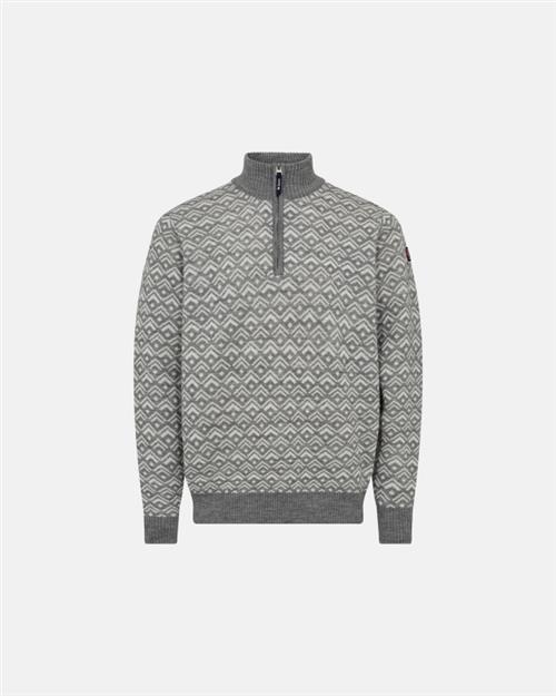 Pullover ´half zip´| 100 uld | Grå