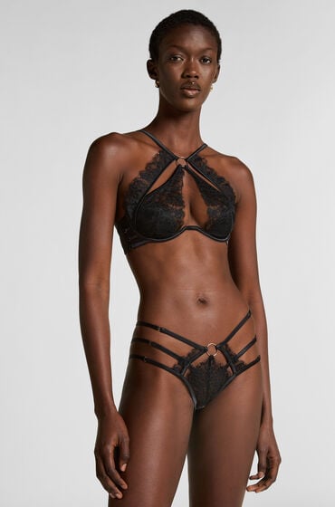 Hunkemöller Nienke brasiliansk trusse med høj benudskæring sort