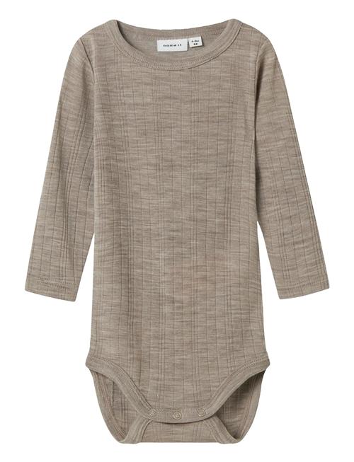 Nbmwang Wool Needle Ls Body Solid Noos Name It Beige