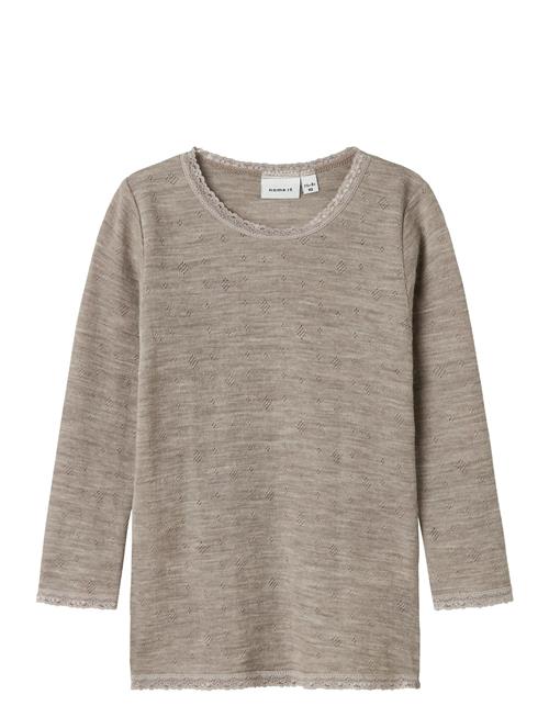Nmfwang Wool Needle Ls Top Solid Noos Name It Brown