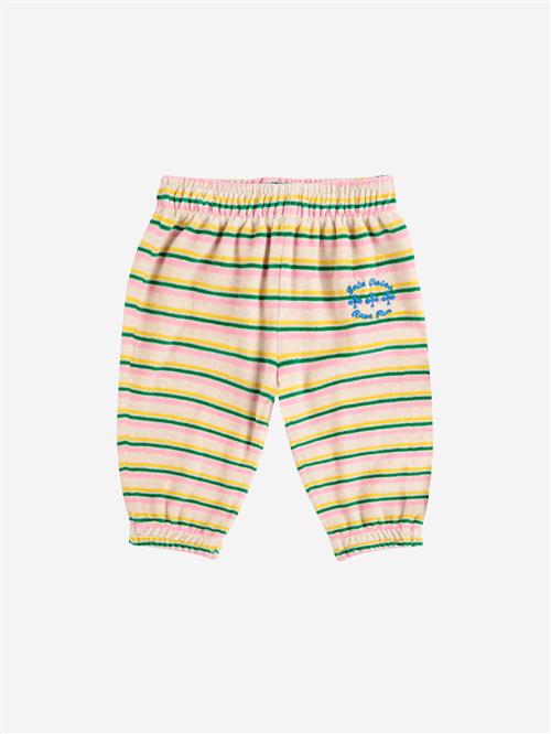 Bobo Choses Have Fun Stribede Joggingbukser Multicolor  Multicolor 12 Months  Creme  12 måneder  Unisex
