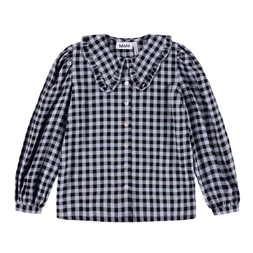 Molo Robbin Skjorte Med Lange Ærmer Moon Gingham  Moon Gingham 134/140 cm  Marineblå  134/140 cm  kvinde