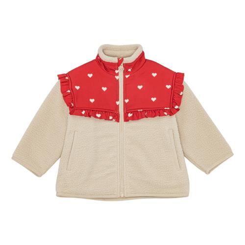 Flöss Ellen Fleece-jakke Poppy Red/soft White  Poppy Red/Soft White-3-4 years  Rød  3-4 år  kvinde