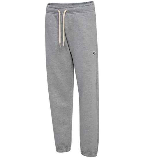 Hummel Sweatpants - HmlJR - Gråmeleret m. Logo