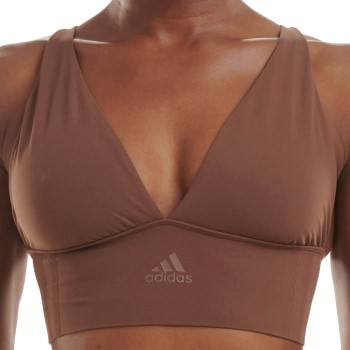 adidas BH BOS Smart Micro 720 Seamless Plunge Bra Mørkbrun  polyamid Medium Dame