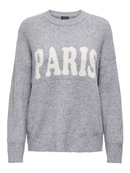 Se ONLY Pullover 'ONLJerico'  grå-meleret / hvid ved About You