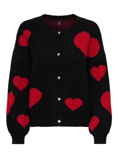 ONLY Cardigan 'ONLLove'  blodrød / sort