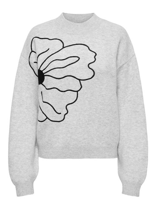 ONLY Pullover 'ONLLoi'  lysegrå / sort