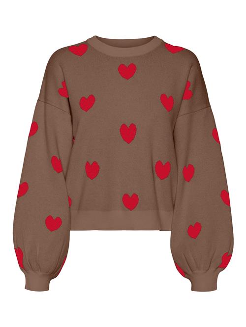 Se VERO MODA Pullover 'VMSOMEONE'  choko / blodrød ved About You
