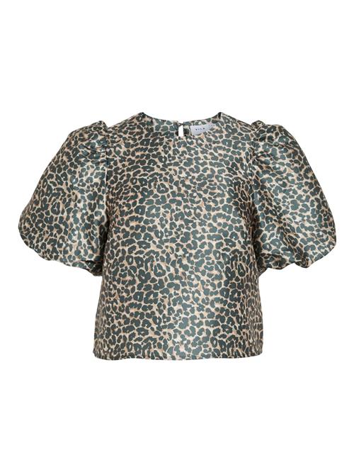 VILA Bluse 'VIShina'  beige / basalgrå / offwhite