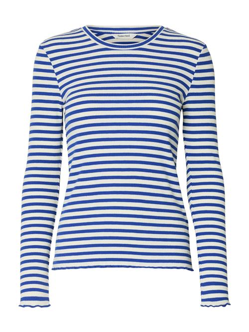 Se SELECTED Shirts 'SLFANNA'  blå / hvid ved About You