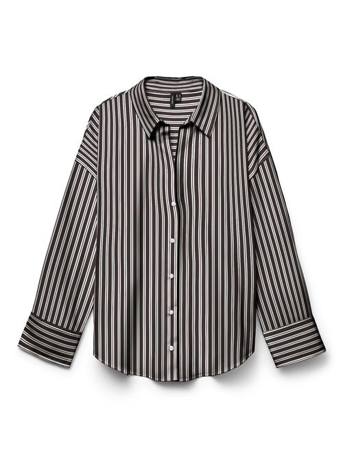 VERO MODA Bluse 'VMMia'  mørkebrun / hvid