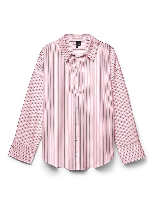Se VERO MODA Bluse 'VMMia'  lys pink / mørkerød / hvid ved About You