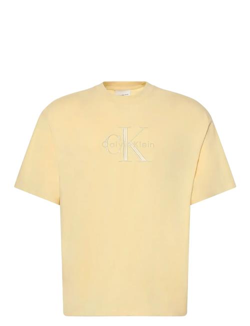Ss Hero Monologo Emb 16S Crewnck Calvin Klein Jeans Yellow