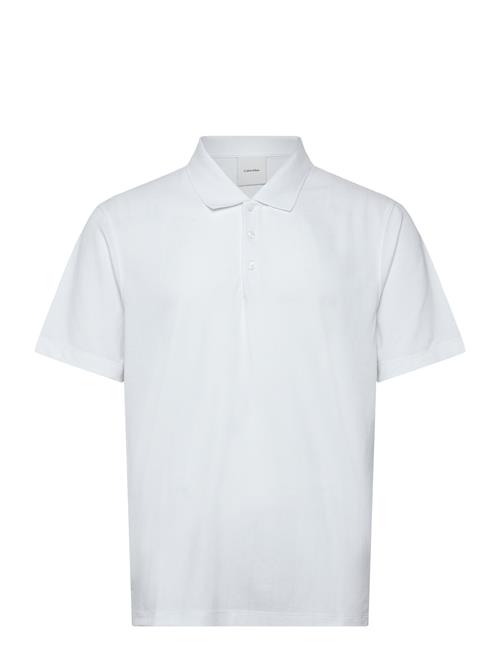 Ss Stripe Strech Jacquard Polo Calvin Klein White
