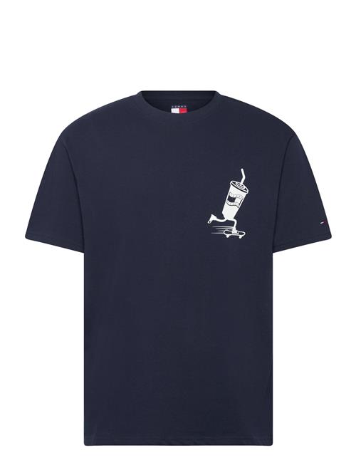 Se Tjm Rlx Skater Back Graphic Tee Tommy Jeans Blue ved Booztlet