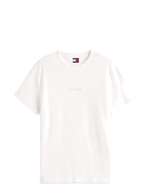Tjm Slim Waffle Script Tee Tommy Jeans White