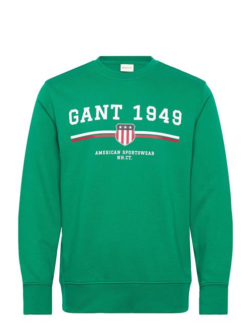 Graphic C-Neck Sweat GANT Green